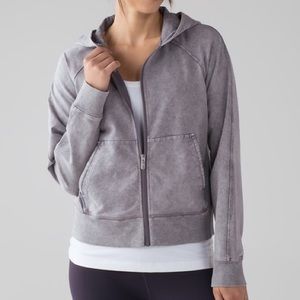 Lululemon Loop Back Hoodie in Gray Acid Wash